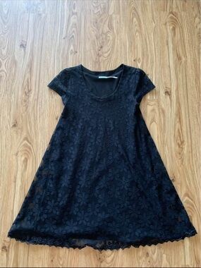 Kimchi Blue Black Dress with Lace Detail